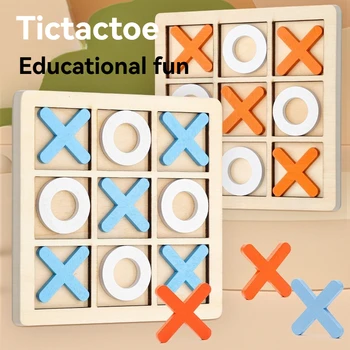 Gioco da tavolo Tic Tac Toe in legno massello: perfetto per il divertimento in famiglia e l'intrattenimento nel cortile!
