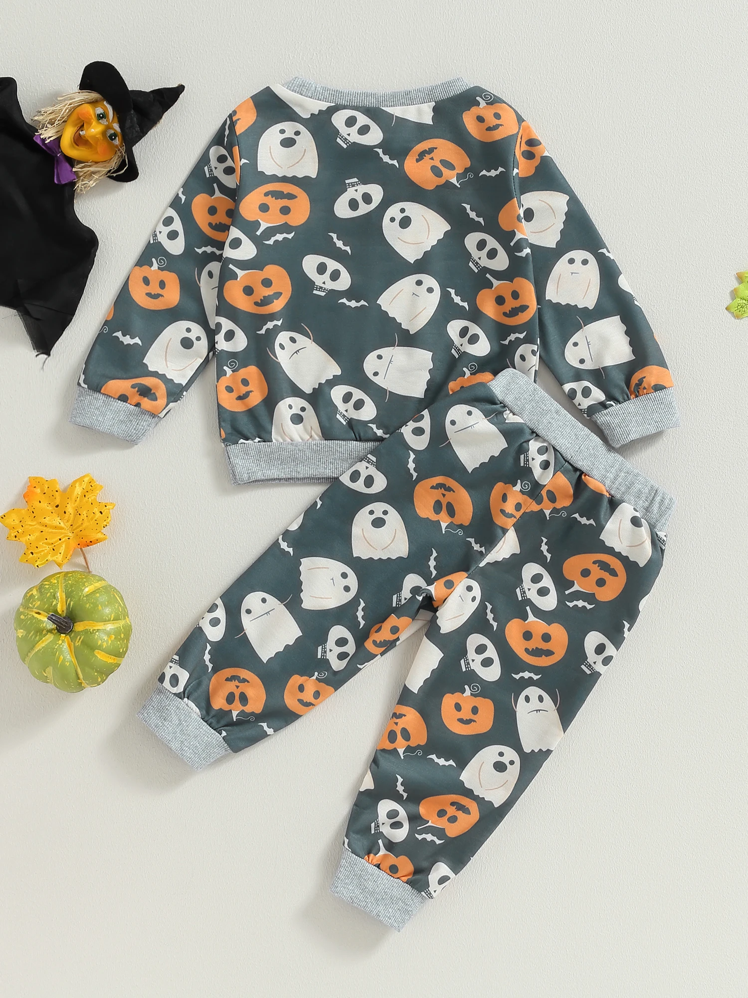 

Baby Girl Halloween Costume Pumpkin Print Long Sleeve Romper with Tutu Skirt and Headband 3Pcs Outfit