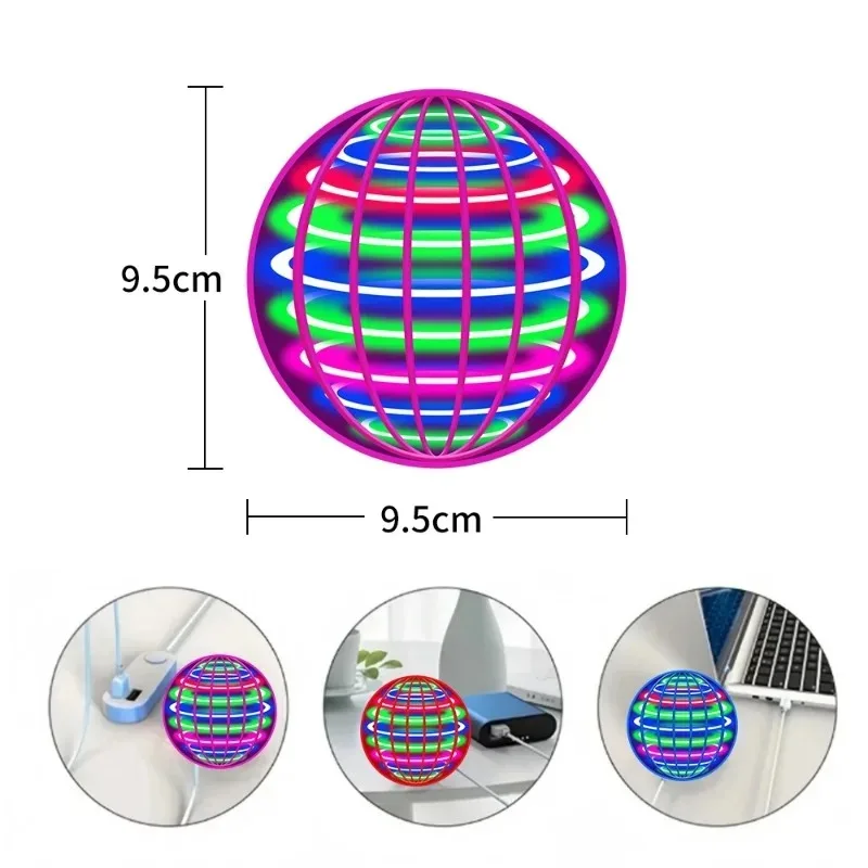 Spinning Flying Ball Toy Black Technology Magic LED Light Stress-relieving Children's Christmas Gift