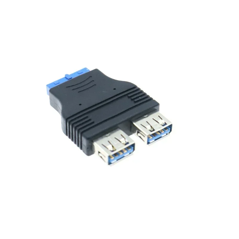 50cm 듀얼 USB 3.0 A 암 2 포트-USB 3.0 20Pin 암 컴퓨터 마더보드 설치 케이블(나사 구멍 어댑터 포함)