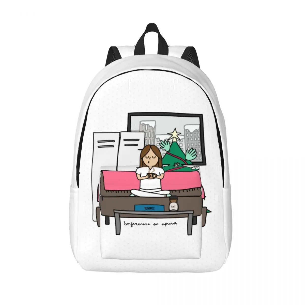 

INVIERNO MOVIL Backpack Middle College School Student Enfermera En Apuros Doctor Nurse Medicine Health Bookbag Daypack Travel