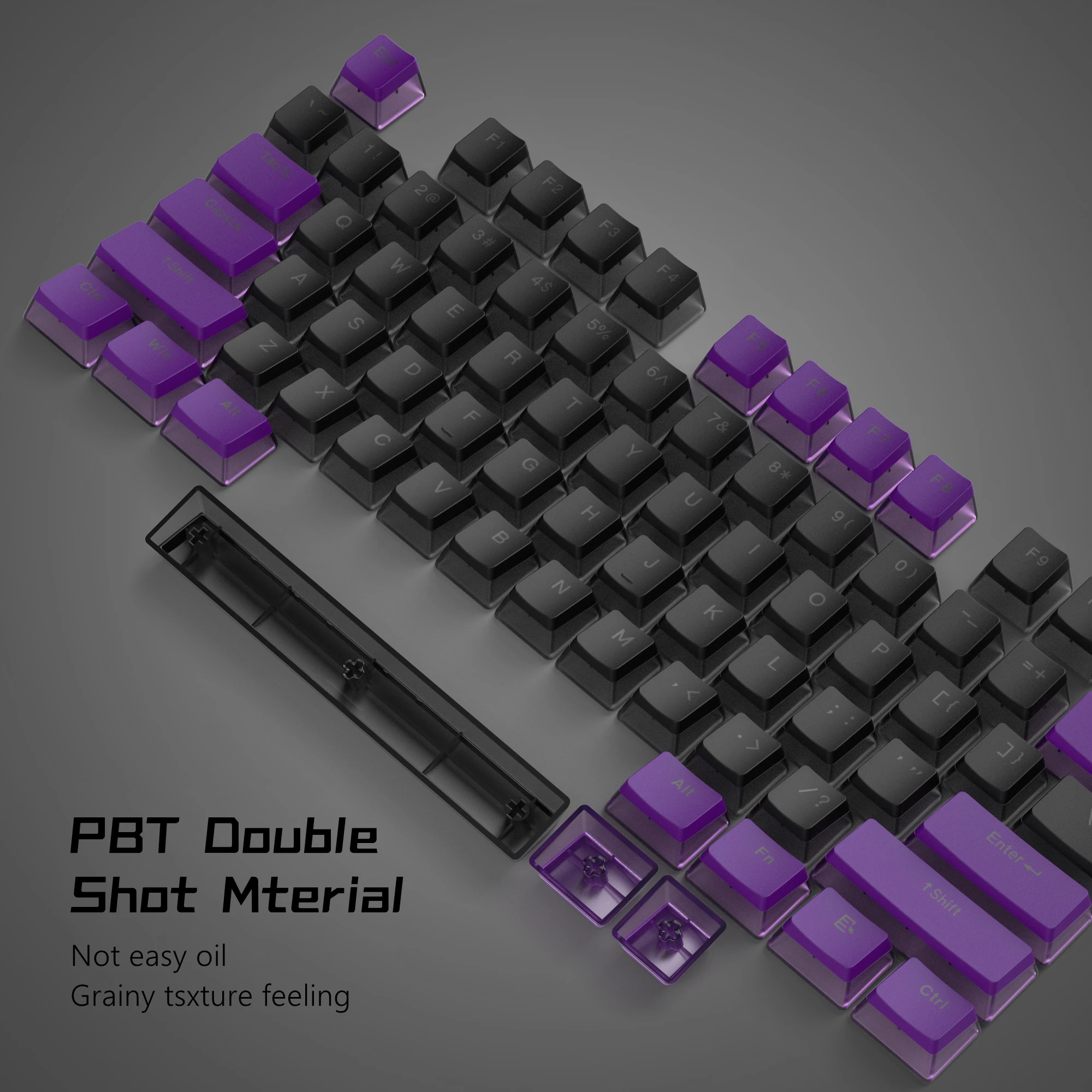 Purple Pudding Pbt Keycaps Conjunto de Keycap do Perfil Oem para Jogos Mecânicos Double Shot 100 75 65 60 165 Chaves Oem - Imagem 2