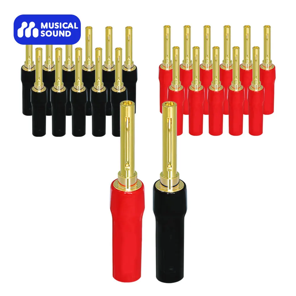 Suono Musicale 4 Pz/Set Spina A Banana 4Mm 24K Placcato Oro Altoparlante Audiofilo Cavo Audio Spina Jack A Banana Connettore Audio