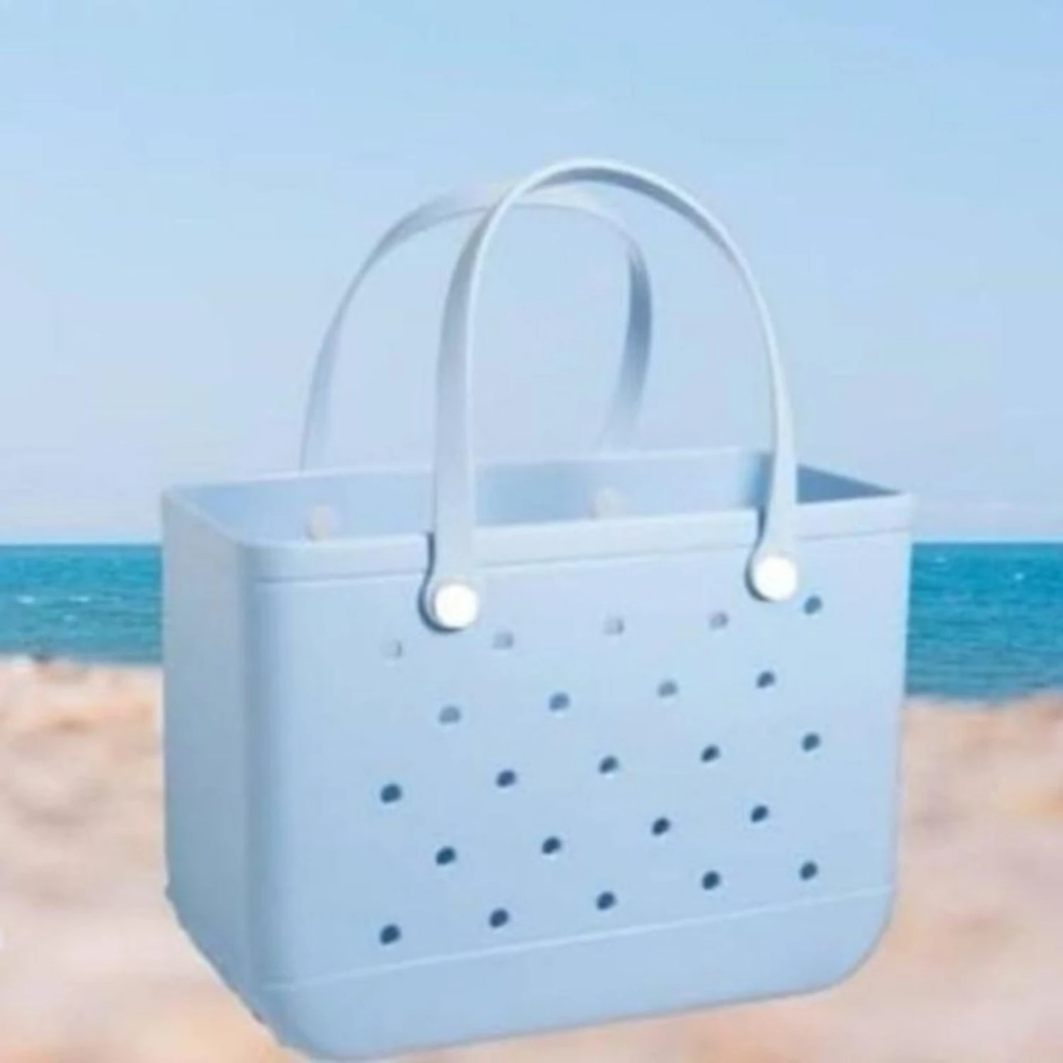 Silicone Beach Tote Bag, Pool Tote With Durable Handles, Versatile Travel Bag, Portable For Beach, Boat, Pool, Available In Mult