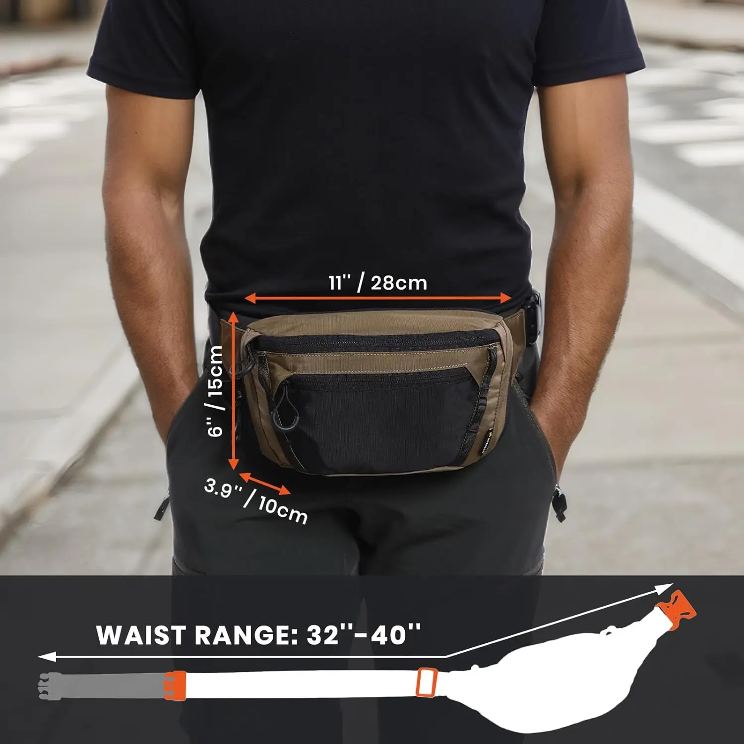 Fanny Bag VOTAGOO Tactical CCW Concealed Carry Waist Belt Handgun Pouch Cordura 420D nylon