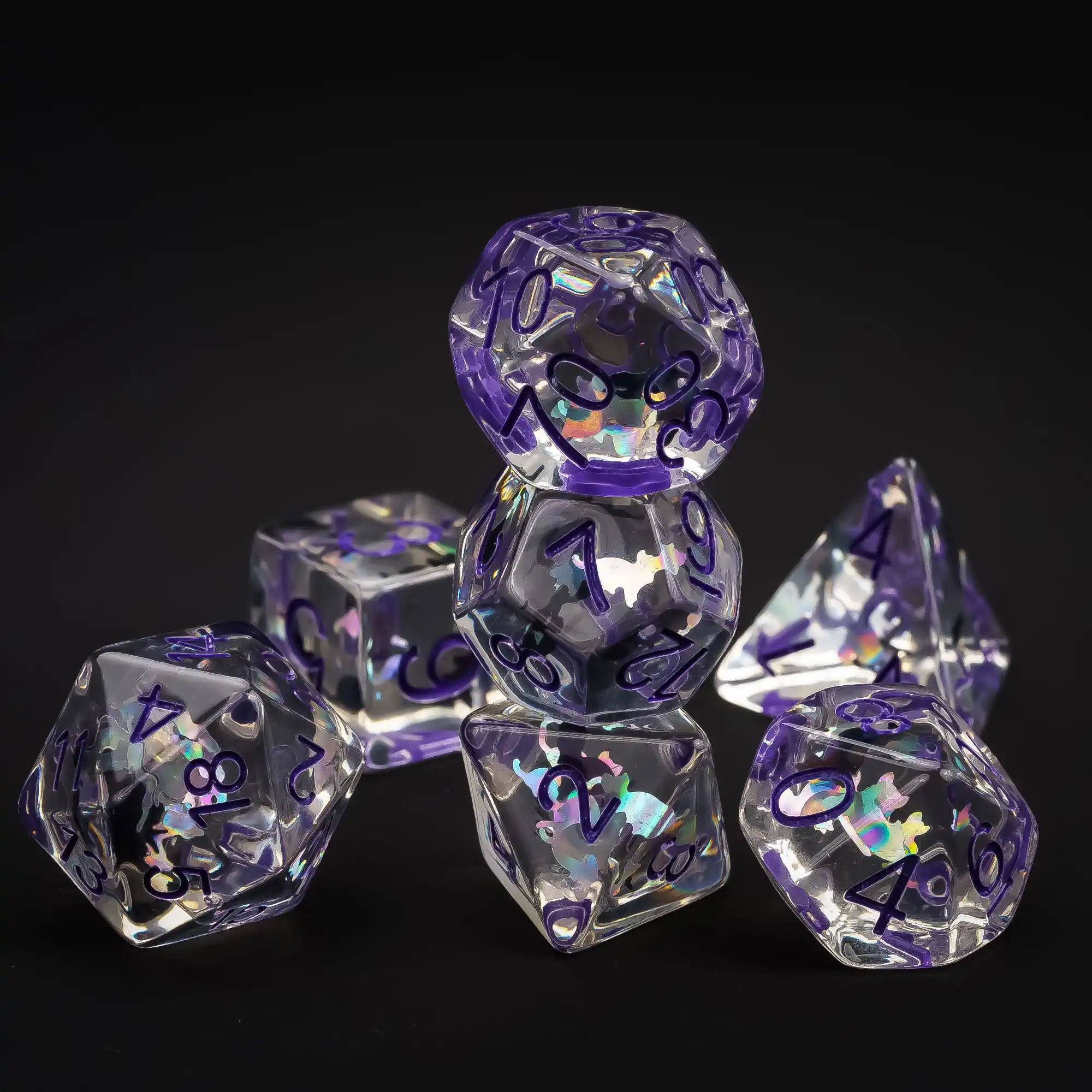 Dice Set Cusdie Cat/Spider Slice Dice DND 7Pcs Resin D&D Dice D4-D20 Polyhedral Games Set for Role Playing Game Pathfinder RPG