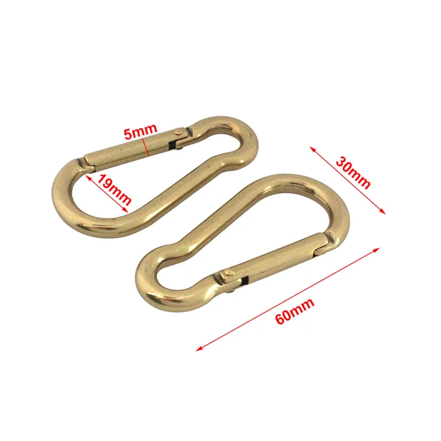 3 inch Solid brass D Oval Spring load Snap Carabiner keychain Hook