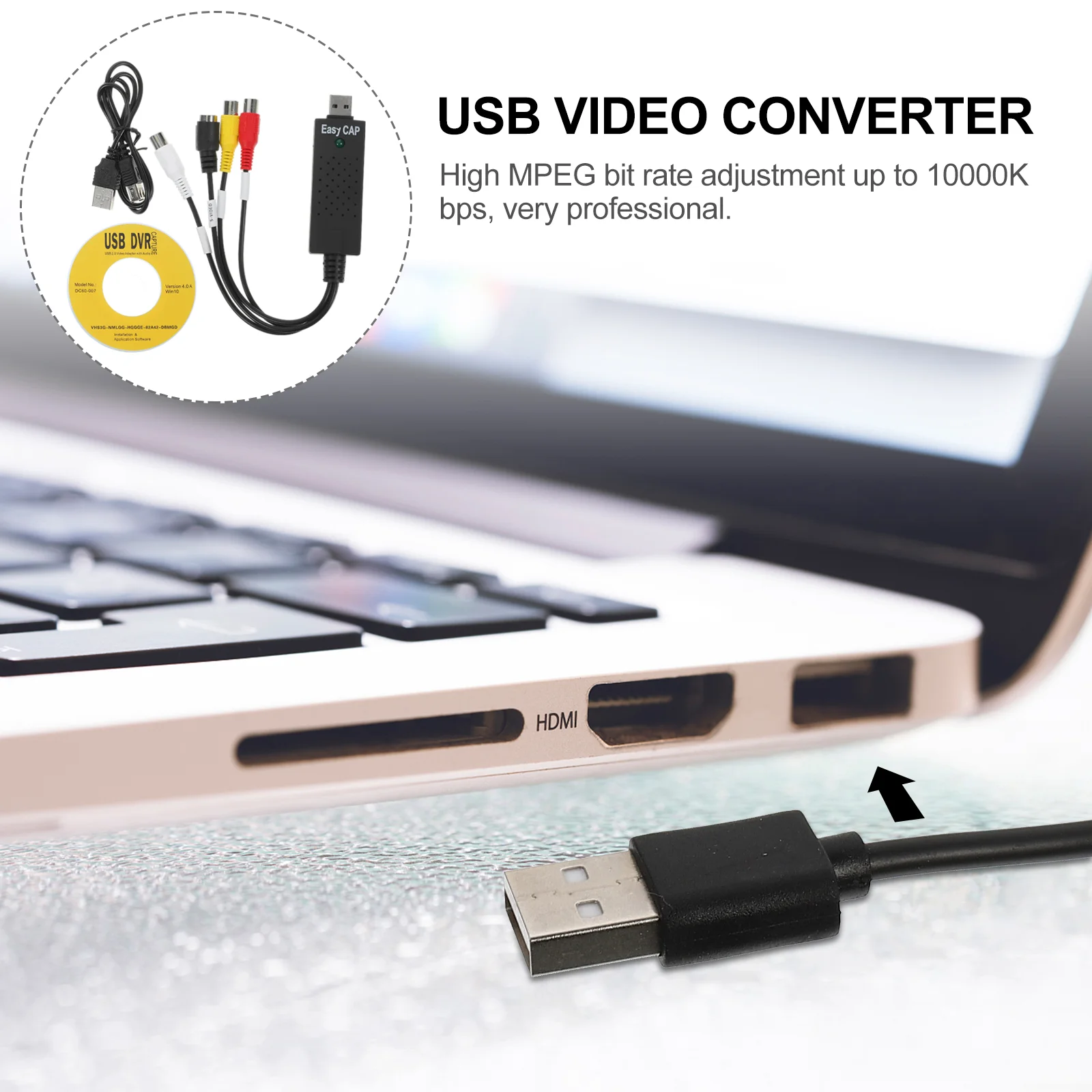 Video Capture Card USB-powered Audio Professional Converter Durable Equipment Abs Adopter