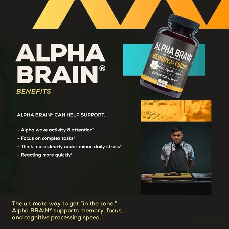 Alpha Brain Capsules Intelligence Capsule 60 Pcs Promotes Brain Supplementation Vegetarianism Help Support Menory nootropics supplement