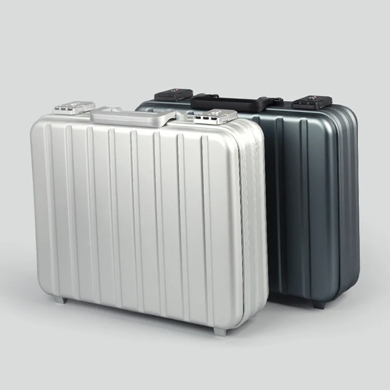 Aluminum Luxury Watch Box Large Metal Watch Box Organizer Storage Bag with Lock 18 Grid Suitcase Travel Case Display Gift