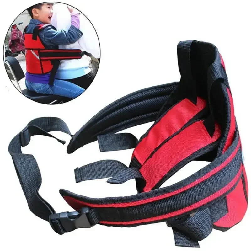 Motorcycle Baby Kids Safety Seat Strap Belt Harness Reflective Protection Buckle(Black or Red Color) 1pc baby helmet head protection sponge baby hat safety helmetr toddler headgear anti fall baby walking crash cap for 6 15m baby