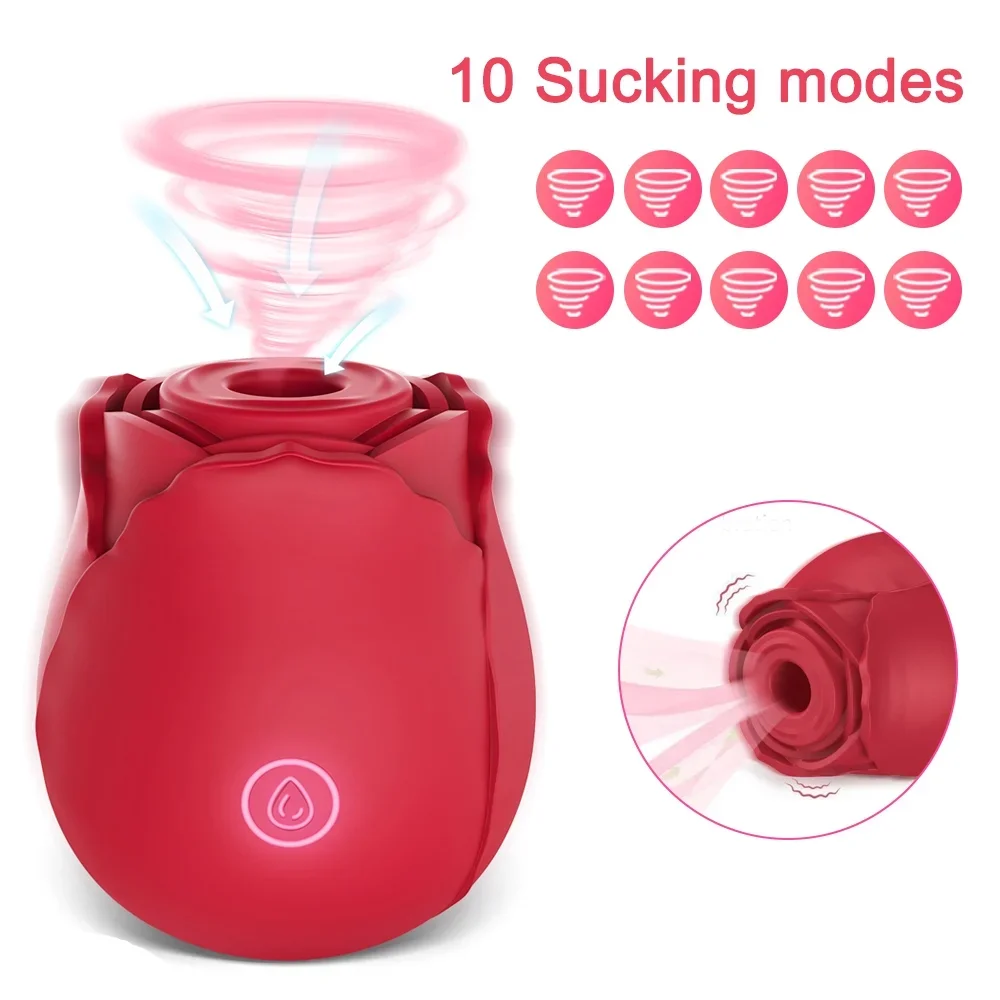 Sex Toys: Red Rose Toy Simulation Vibrator for Women Powerful Sucking Vibrators 9 Mode G Spots Vaginal Clitoral Massager Nipple Sexy Toy