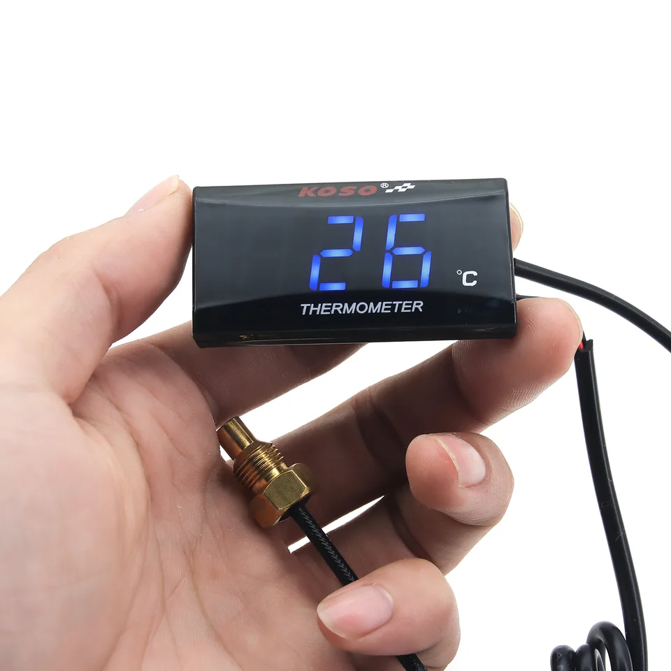 Temperatuurmeter koso universeel super slim style (blauw) ba024b10 – Jarno's part service