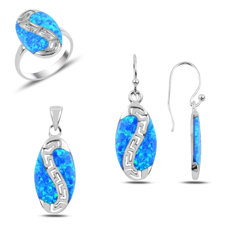 

Silver 925 Sterling Opal Stone Set