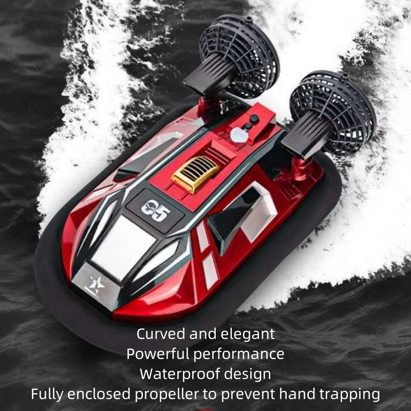 2.4g Amphibious Hovercraft 4-Way Simulation Speedboat Rc High-Speed Water Land  Play Ideal For Kids' Interactive Kid Outdoor Gif 3