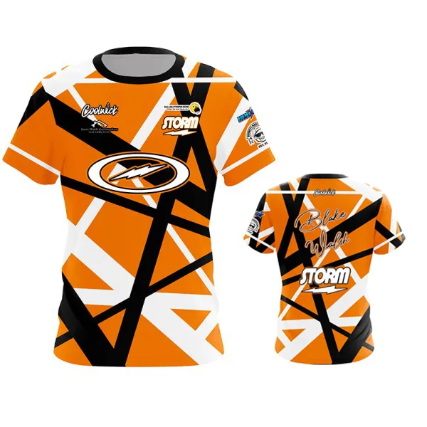 Summer Men's Bowling Jersey Training Clothes 3D Printing Sports T-shirt Short Sleeve Loose Casual Outdoor Sports Top