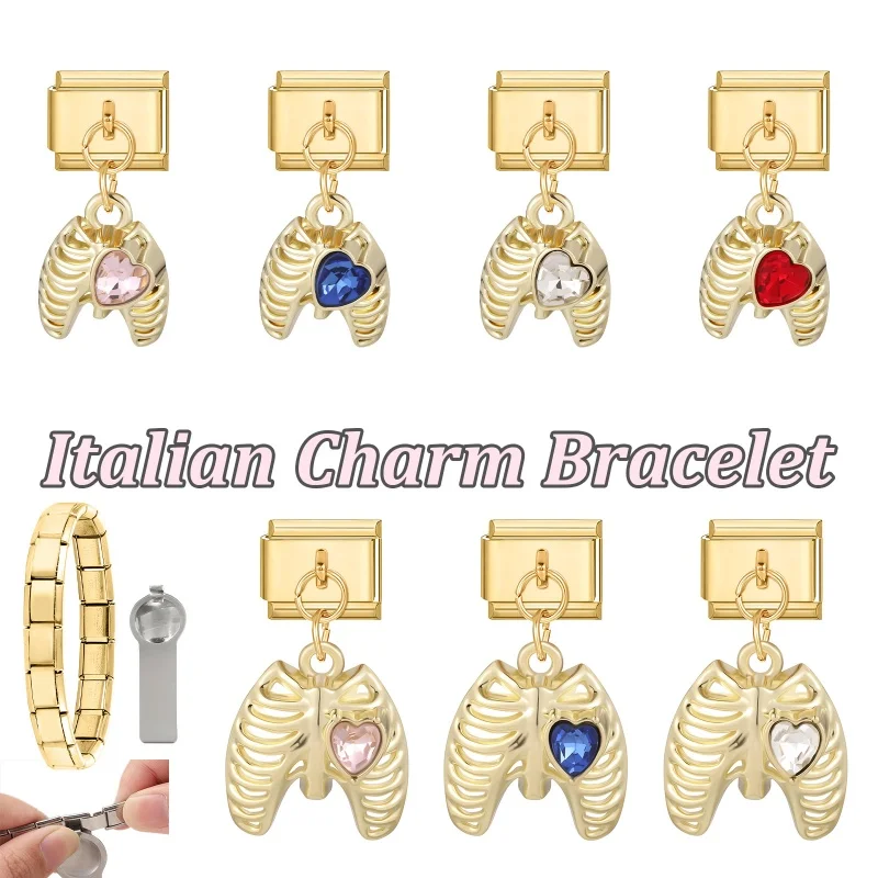 Creative Heart link bracelet Stainless steel Women DIY