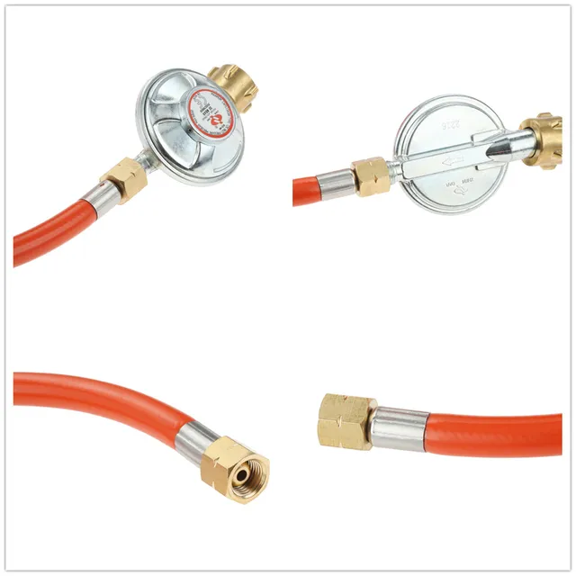 1 Kit -Os Gázszabályozó Nyomás 50 Mbar + Gáztömlő 150 Cm -Es Cső 1/4 Hüvelykes Bal Oldali Szál 1/2 "R X 1/4" Lks Lpg Adapter Grill Kemping Bbq - Image 6