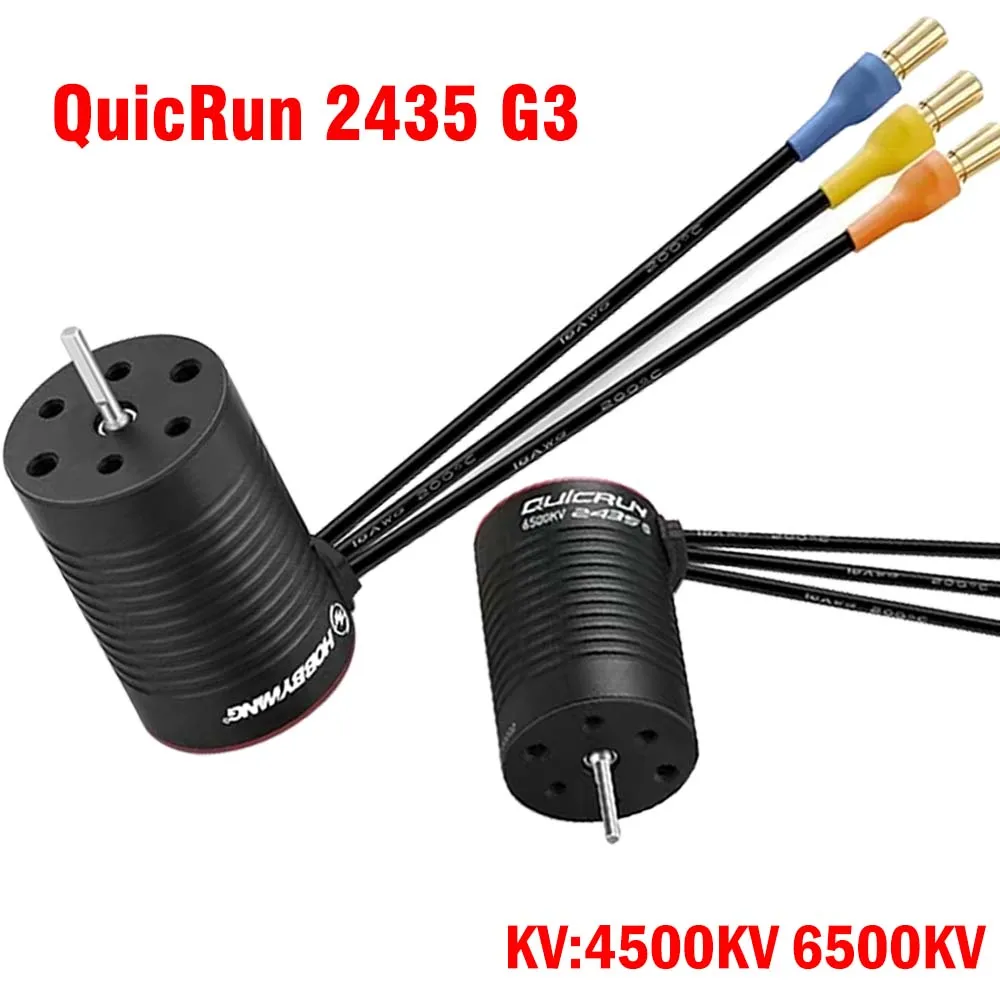 

Двигатель HOBBYWING quirun 2435 G3 4500KV/6500KV бесщеточный, подходит для радиоуправляемых внедорожников 1/16 1/18