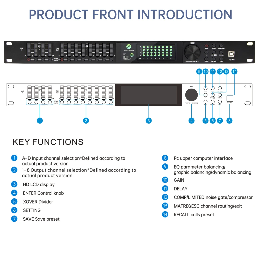 Audio Processor Paulkitson LD Series Professional Digital Audio Processor 32bit Driverack Audio Processor DSP With Fir Speaker Management System
