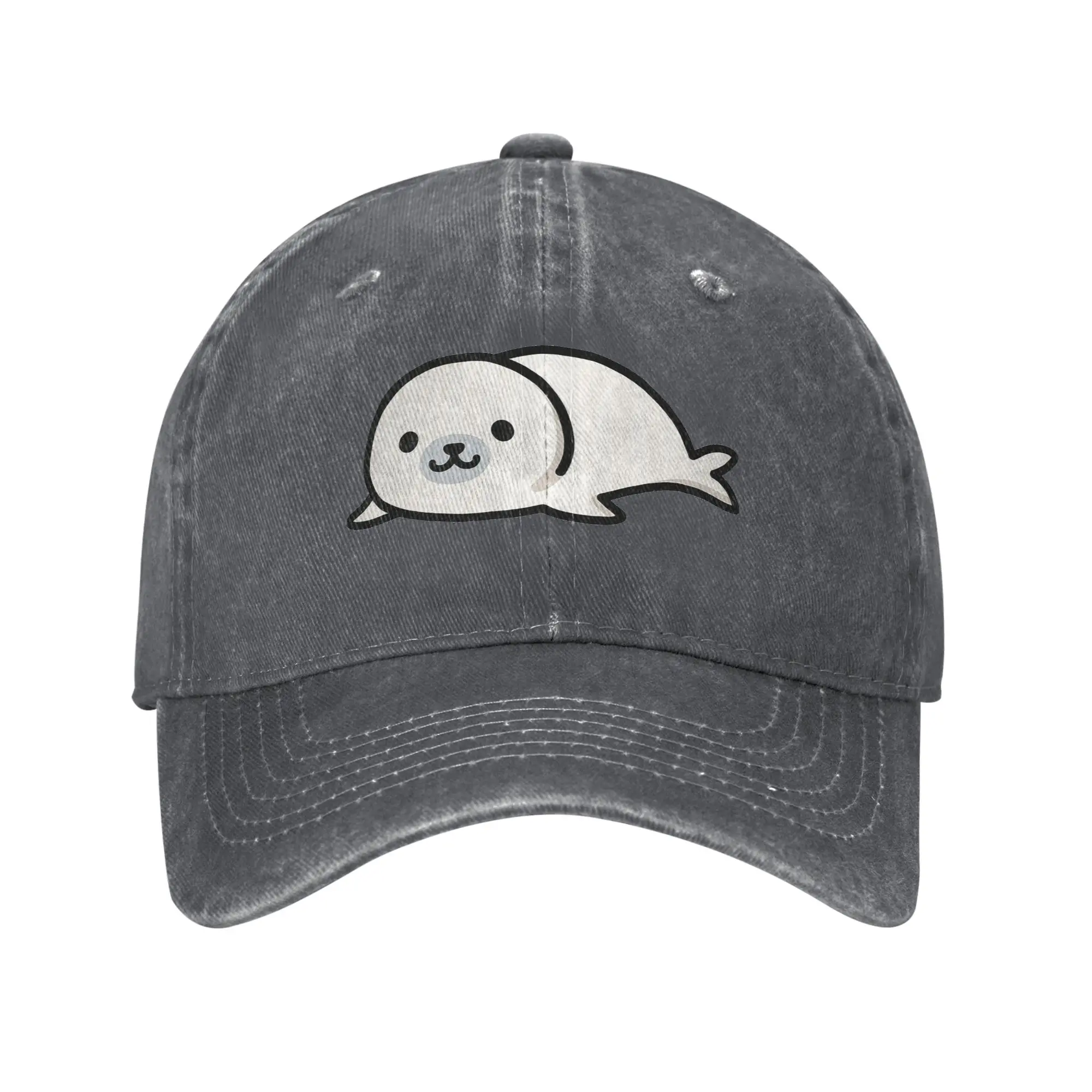 Seal Denim-Stoffkappe, lässige Baseballkappen, verstellbare Mütze, Sommer-Unisex-Baseballmützen