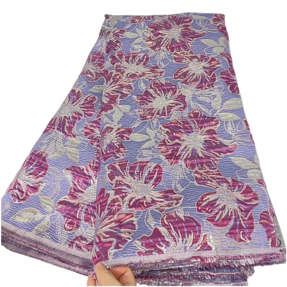 

Fashion African Brocade Jacquard Fabric Woman Organza Lace Material Floral Mesh Cloth Nigerian Tulle French Net Tissu G4-4
