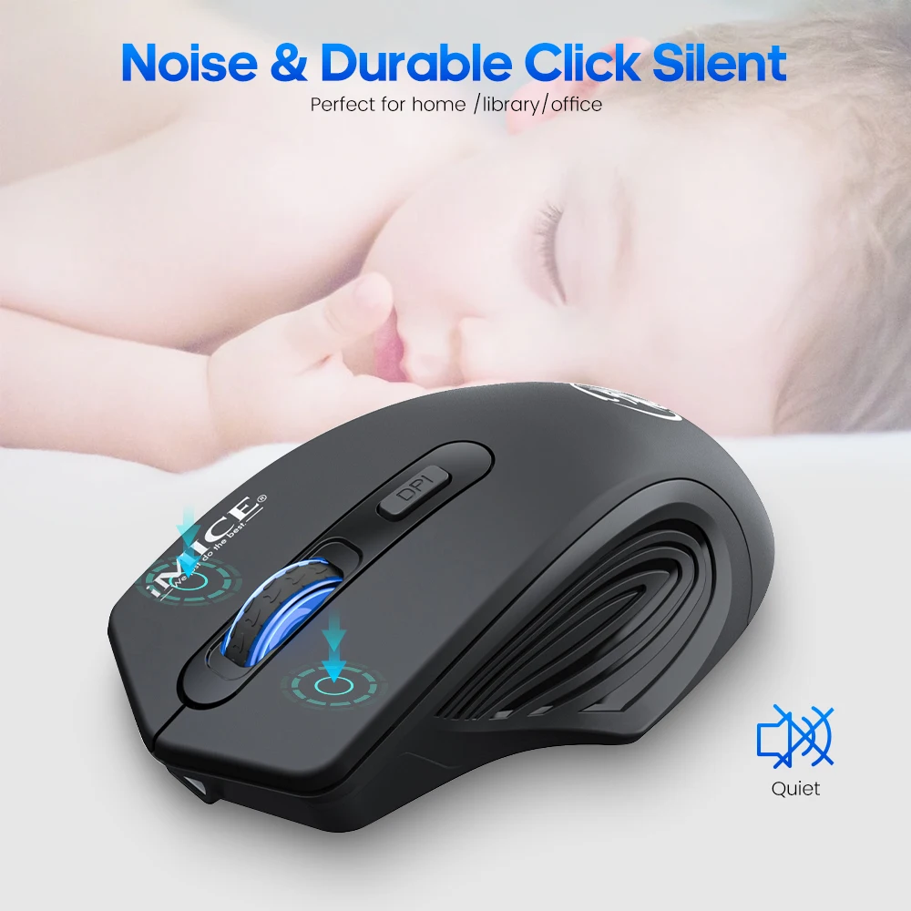 Wireless Bluetooth Rechargeable Mouse for Laptop Gaming Ergonomic Silent Usb Gamer Mause Computer PC