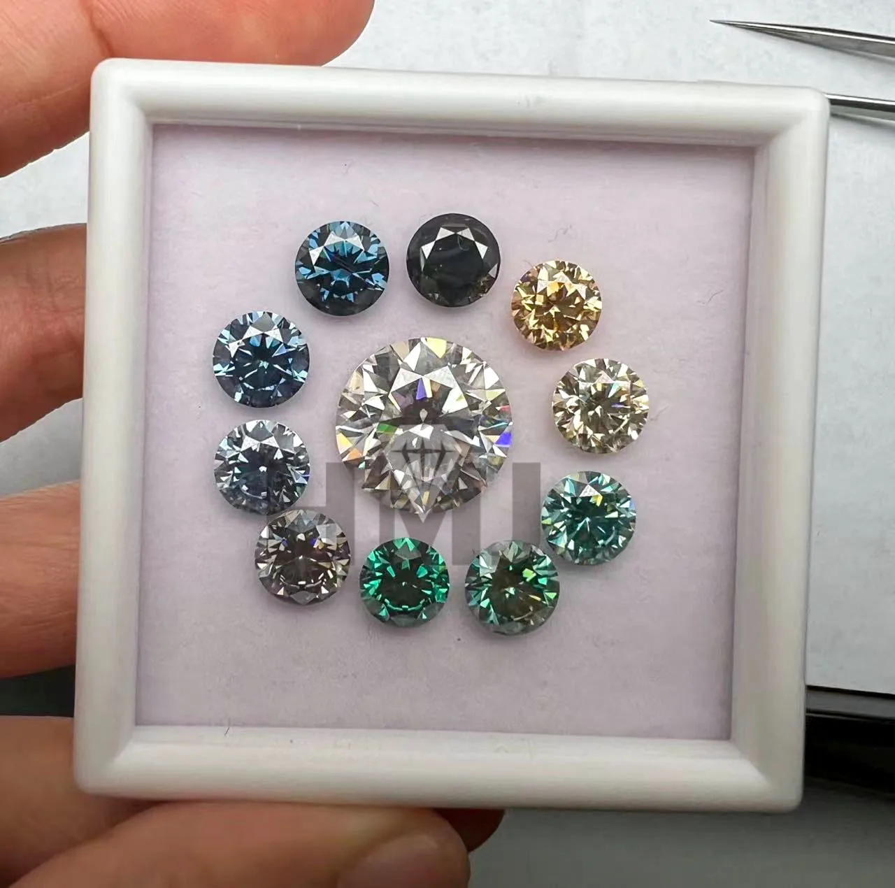 1 Carat Brilliant Round GRA Certified VVS1  Yellow Green Pink Blue Colored Wholesale Diamond Stones Loose Moissanite