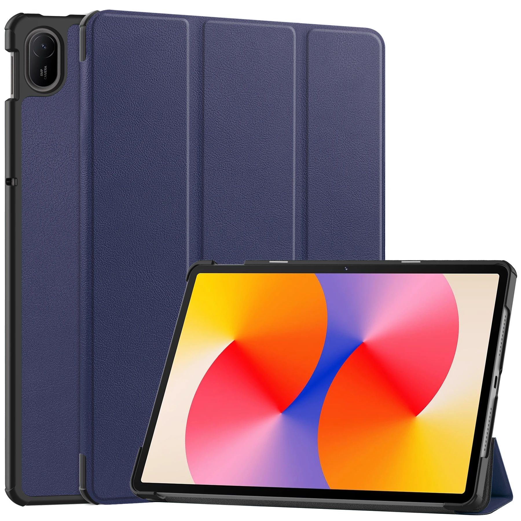 Premium Leather Tri-fold Tablet Cover with Auto Wake Function