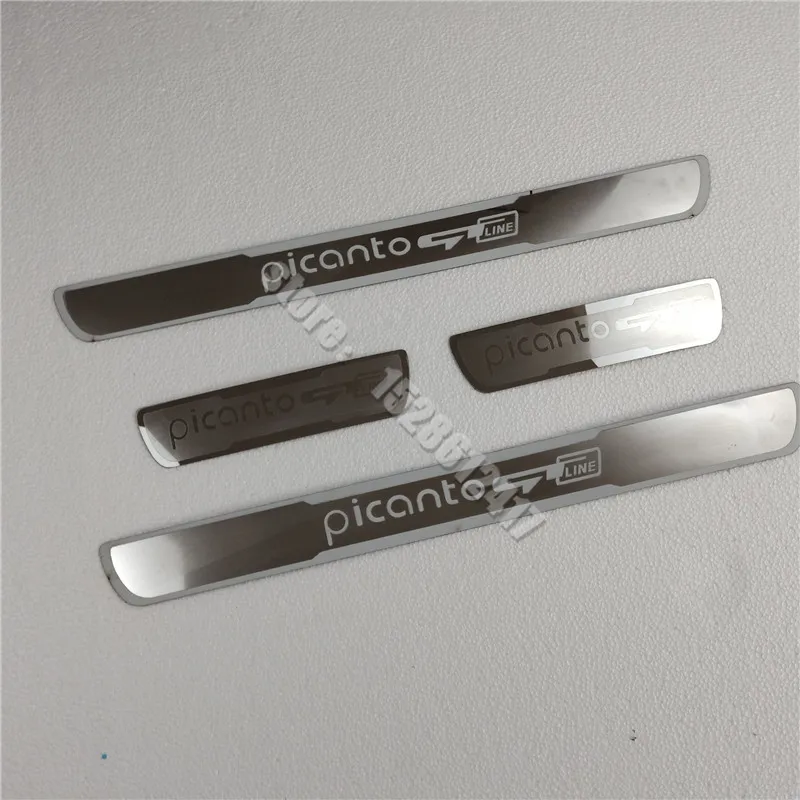 

Auto Styling Car Sticker Car Stainless Steel Door Sill Scuff Plate Door Sill for KIA PICANTO GT LINE 2015-2020 4pcs E