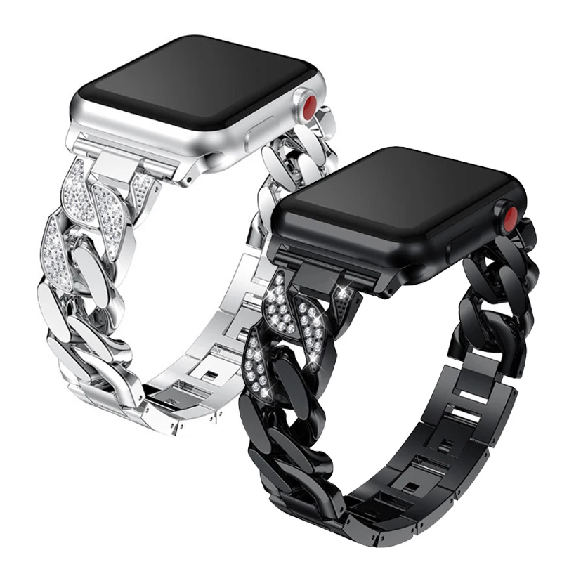 

Diamond Strap for Apple Watch Band Ultra 49mm 40mm 45mm 44mm 41mm 42mm 38mm Metal Bracelet Belt for Iwatch Series 8 7 SE 6 5 4 3