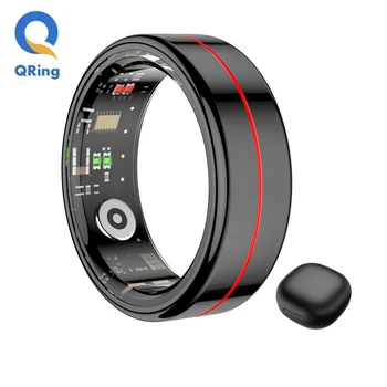 Anello Intelligente R04 con Custodia di Ricarica, Monitoraggio HRV, Frequenza Cardiaca e Ossigeno nel Sangue, Impermeabile IP68 e 5ATM, Modalità Multi-sport per Uomini e Donne