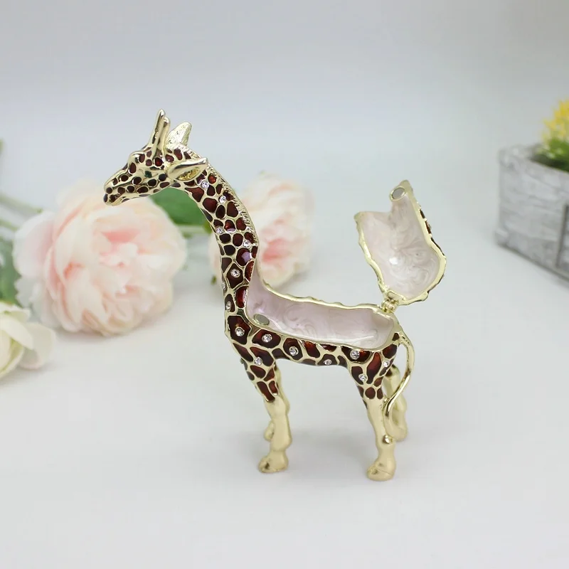 SHINNYGIFTS Handgefertigte Zinn-Emaille Giraffen-Schmuckbox Ornament Tischdekoration Box – Detail 12