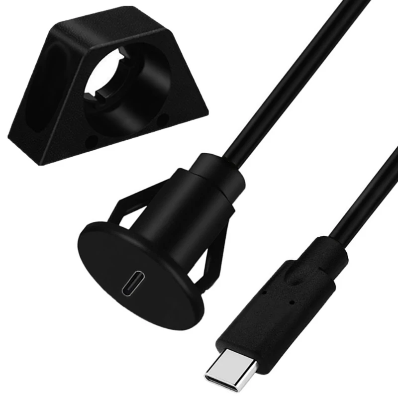 USB3.0 Type-C 3.1 수-암 연장 케이블 코드 자동차 대시보드 패널 마운트 83XB
