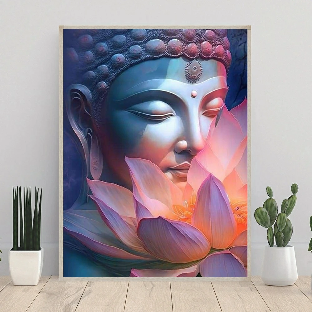 Diamond Painting 5D DIY Buddha Full Drill Round Embroidery Cross Stitch Mosaic Home Decor