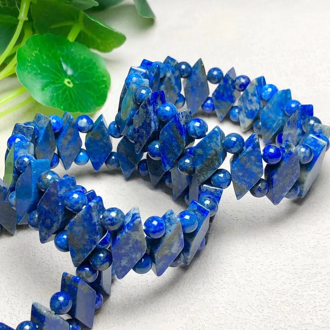 

Браслет Fengbaowu из натурального лазурита, алмазные бусины с кристаллами, восстанавливающий камень, Модная бижутерия, подарок для женщин и мужчин, 1 шт.