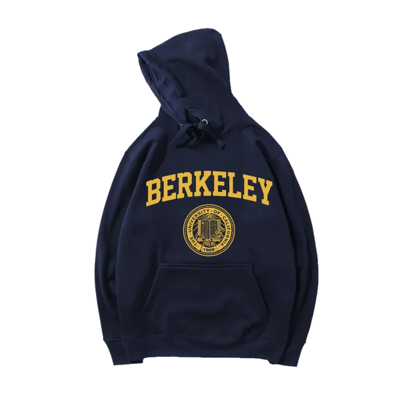 Universi of California Berkeley 공식 후드 재킷 유니섹스 캐주얼 루즈핏 폴리에스테르 코튼 블렌드 청소년 패션