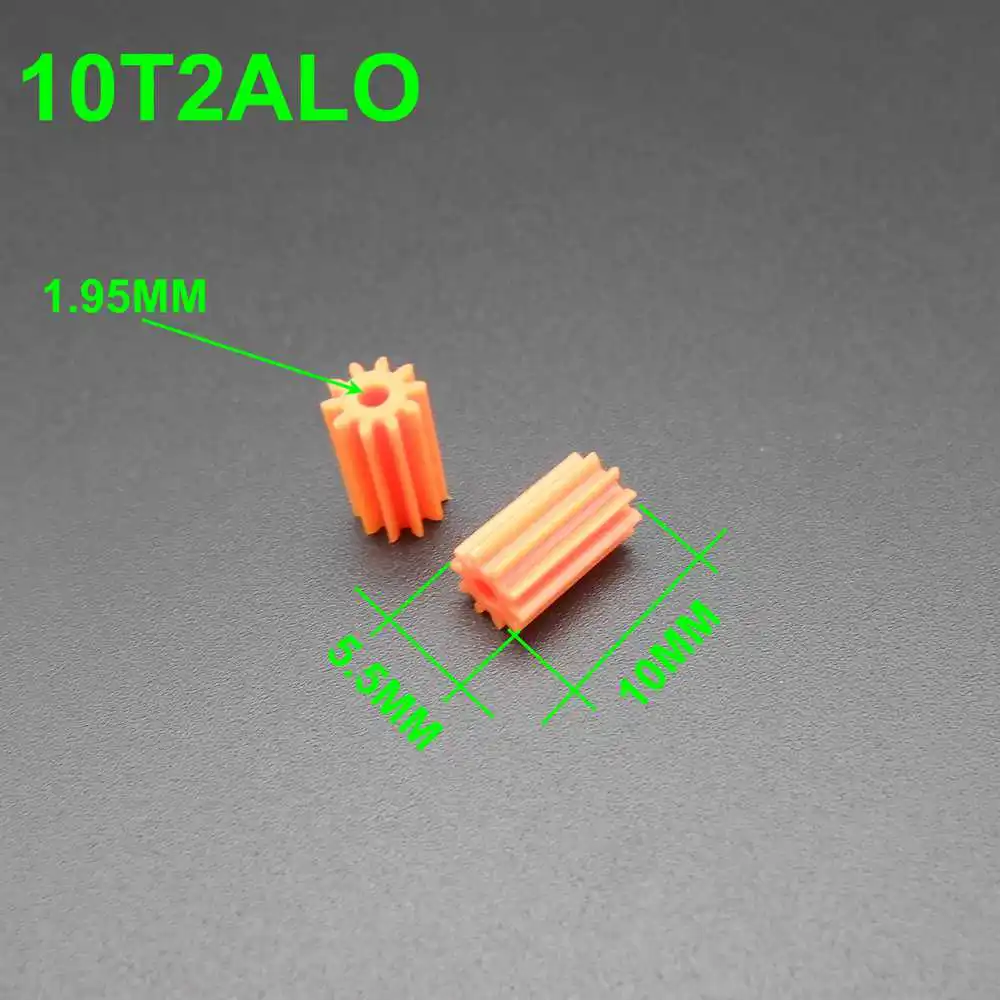 

10000 шт./лот 102A 10 зубьев 2A удлиненные пластиковые зубчатые шестерни 0,5 Модуль отверстия диафрагмы 2 мм 1,95 мм длиной 10 мм мягкий оранжевый