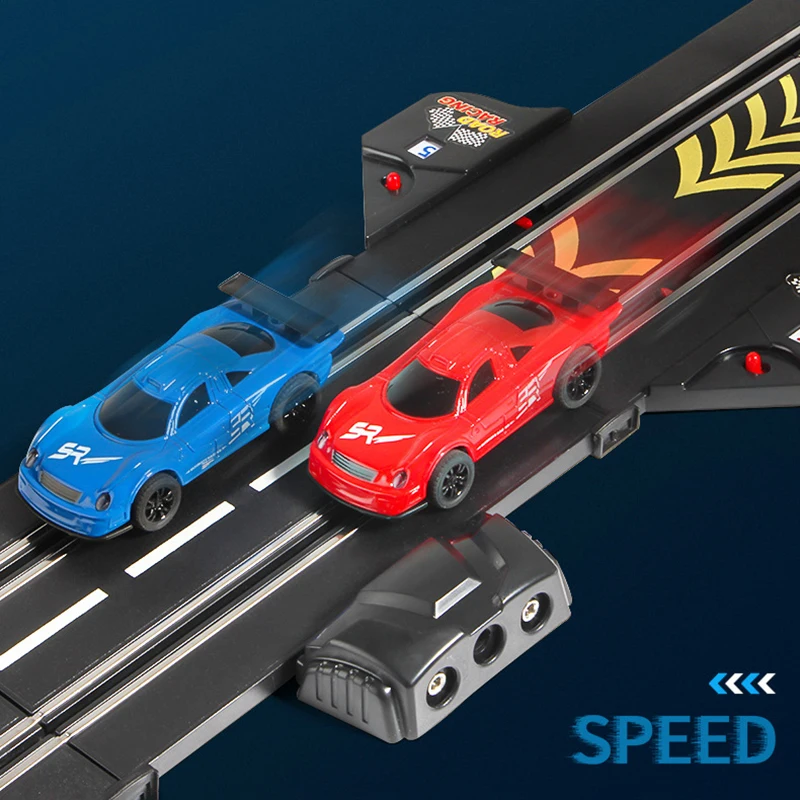 

1:43 RC Railway Car Accessories Toy Electric Race Track Vehicle Double Battle Speedway Profissional Slot Car Circuit Racing Gift