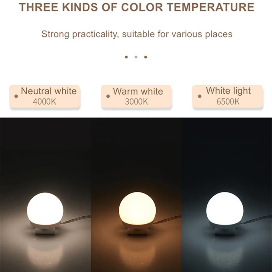 USB 12V LED Makeup Mirror Light 3 Colors Vanity Lights for Bathroom Dressing Table Dimmable Wall Lamps 8/10/12 Bulbs Fill Light