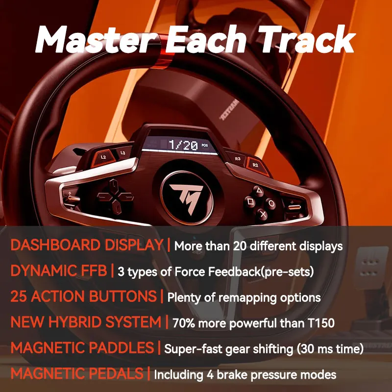 Thrustmaster-Rueda de carreras T248 para consola PS5 y PS4, nuevo sistema  híbrido, 25 botones de acción para PlayStation 5 y 4 PC - AliExpress