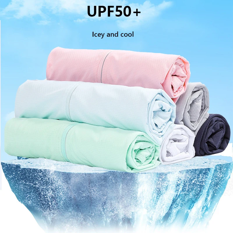 UPF50+ Sun Protection Jacket Sunscreen Clothing UV Rays Ice Silk Feel Cold  Windproof Skin Coat Suit Summer Sea Holiday Climbing