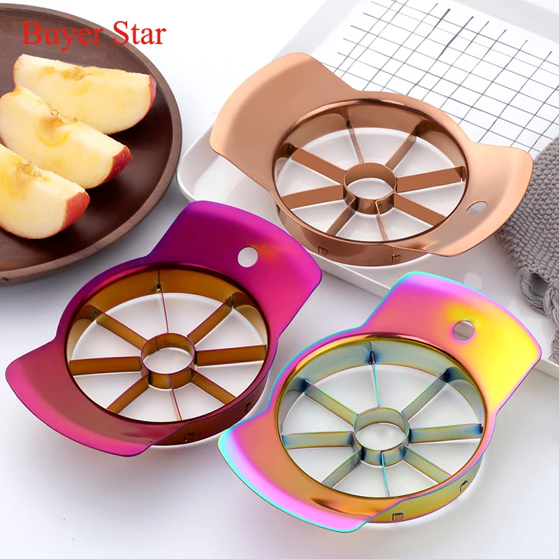 Gold Apple Cutter Slicer Stainless Steel Fruit Cutter Pear Peeler Metal Vegetable Fruit Divider tools Bar Kitchen gadgets 1pcs