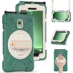 360° Rotatable Rugged Hand & Shoulder Strap Tablet Case, 8 - Inch - Active 5 Active 3 (Emerald Green)