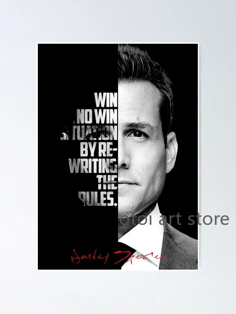 Harvey Specter Motivational Quotes Canvas Art - Inspirational Lawyer Wall Decor for Home Office