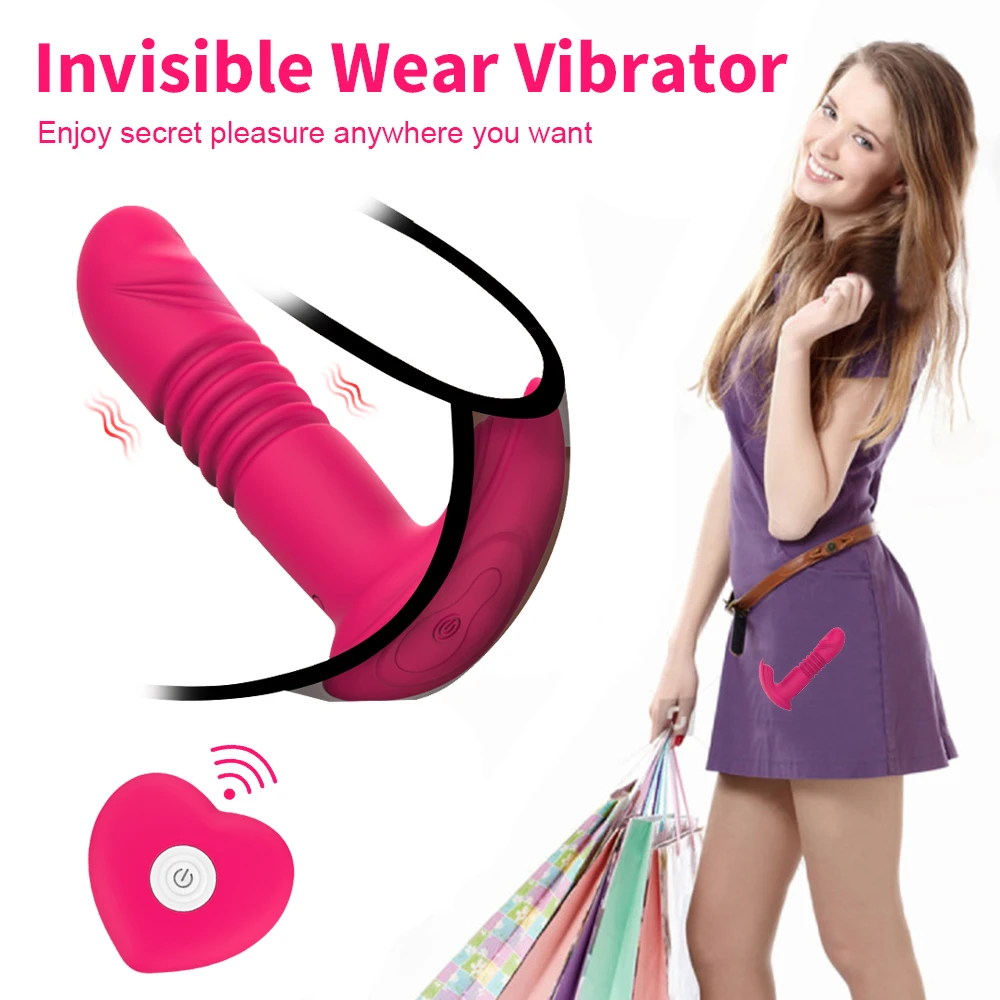 Pênis Realístico Grande Vibrador Telescópico Vai e Vem Wireless