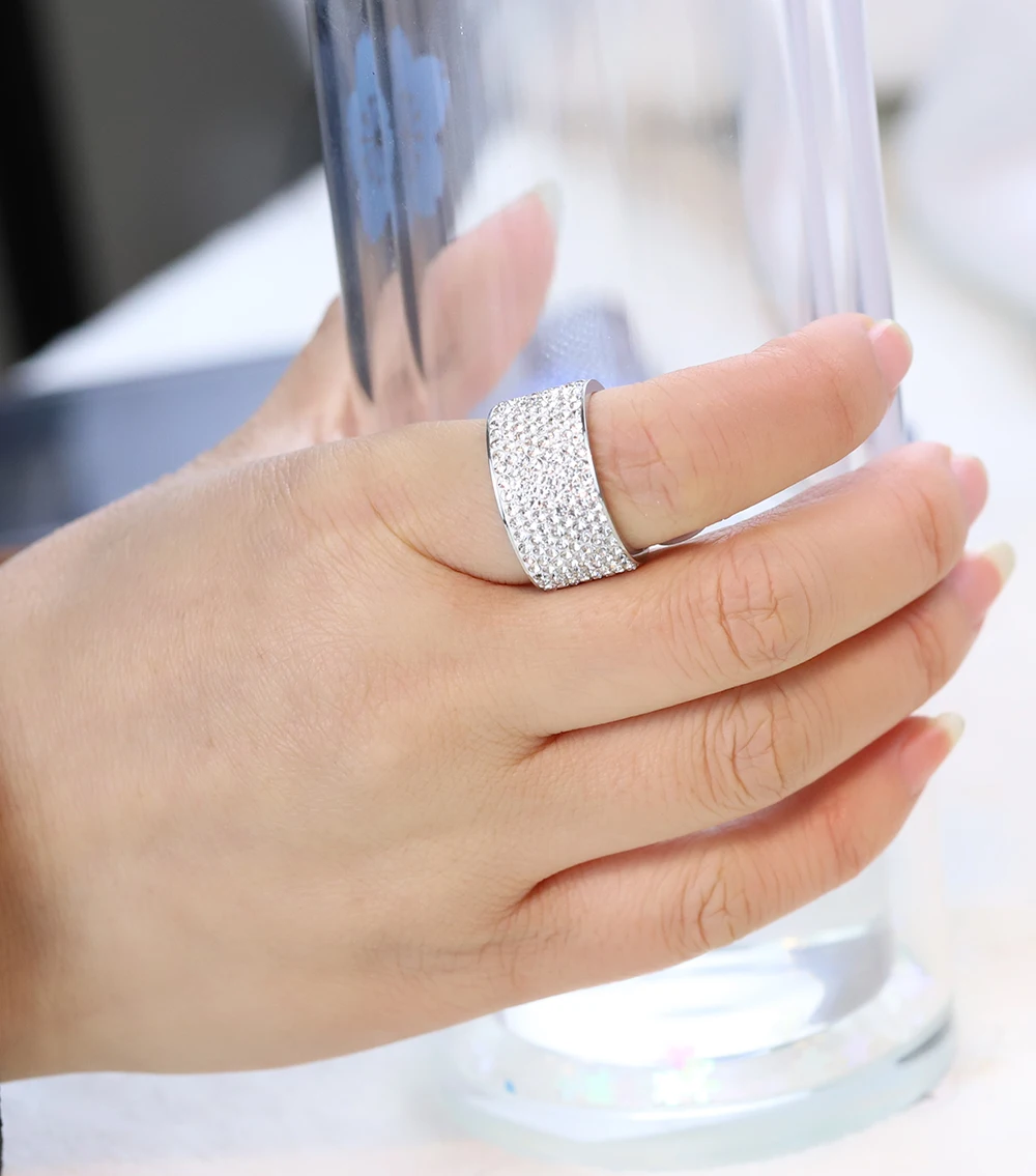 Rings Crystal Stainless Steel 316L Women Accessories For birthday gift