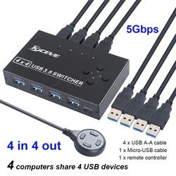 Versatile USB Switch Selector for Seamless Device Sharing (4 USB 3.0 SWITCH KM)