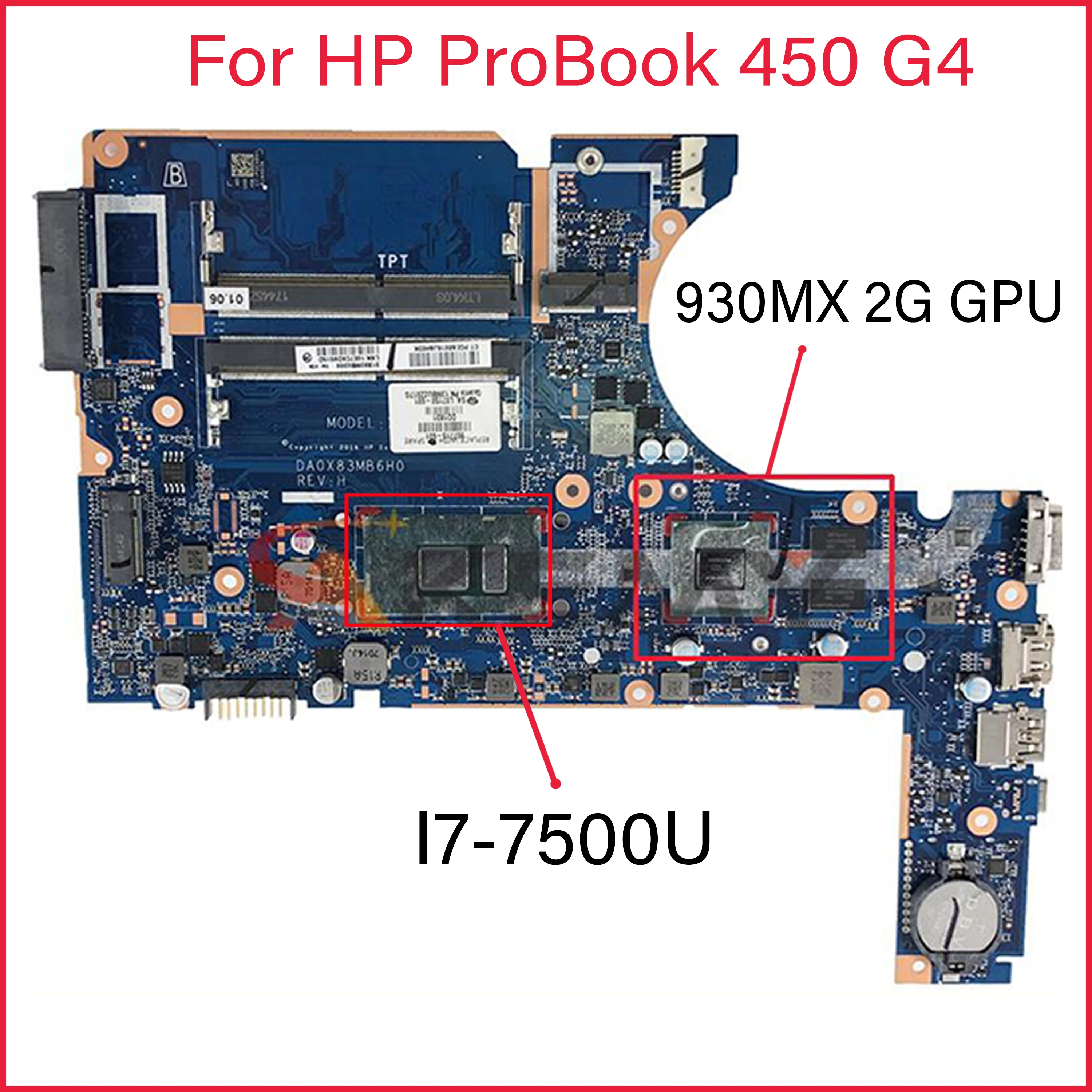 Оригинальная материнская плата для ноутбука HP 450 G4 907715-601 907715-501 907715-001 DA0X83MB6H0 с