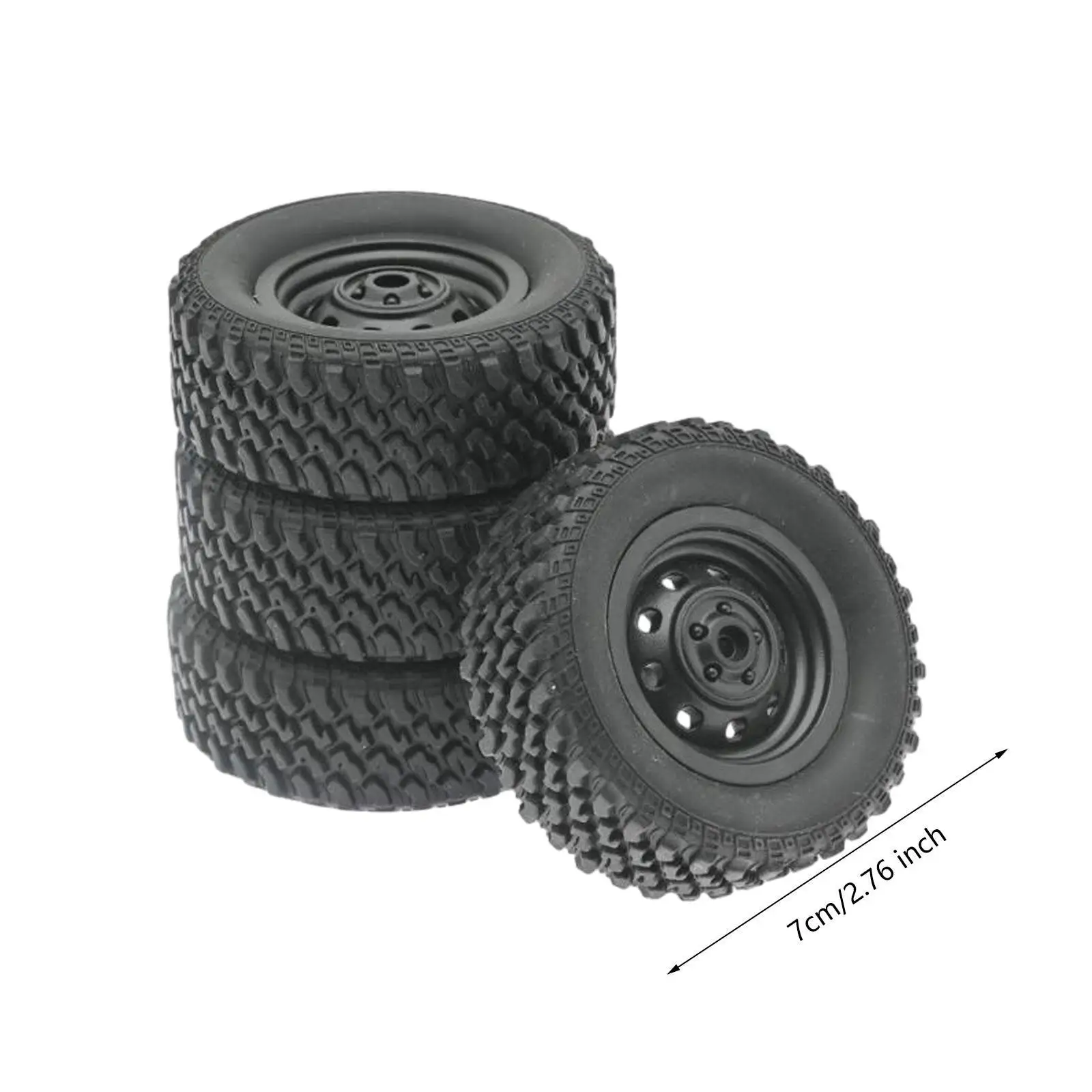 4x RC Wheels and Tires Set RC Upgrade Part Rubber Tires Set RC Tires with Wheel Rim for MN82 MN78 1/12 RC Crawler Car Trucks 6